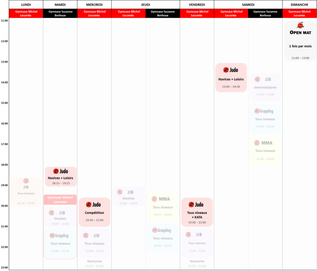 Judo planning 2026-2027